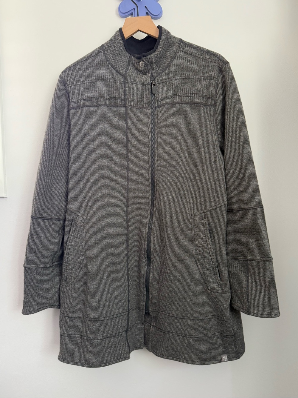 Title Nine Women’s XL Grey Full Zip Up Long Shacket Wool Outdoor Hike Winter